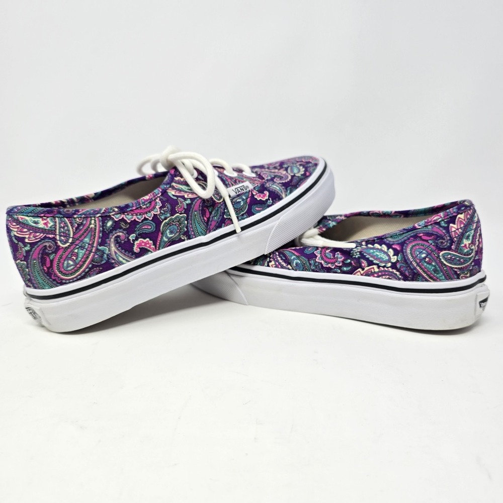 Vans Authentic Purple Paisley Canvas Low Top Sneakers Womens 6 Mens 4.5 - Picture 3 of 16